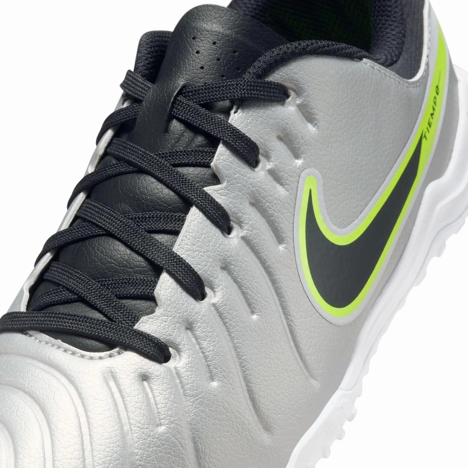 Nike Jr. Tiempo Legend 10 Academy (DV4351-001, Metallic Silver/Volt/Black)