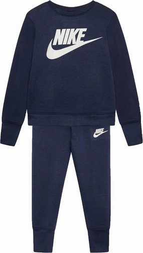 Nike Little Boys Futura Crewneck Sweatshirt And Sweatpants 2 Piece Set (O(66K396-U90)/W, 12 Months)