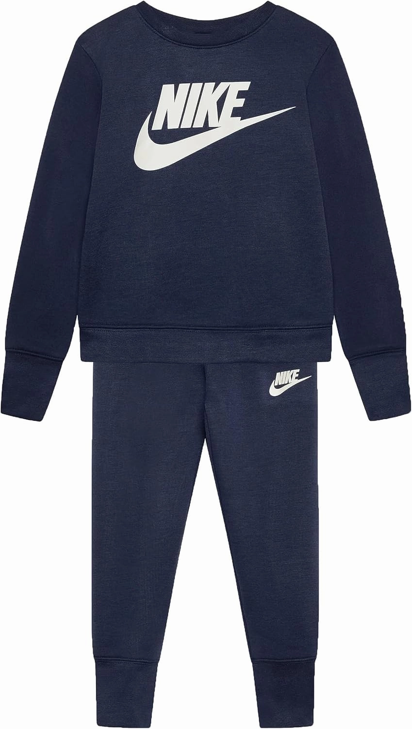 Nike Little Boys Futura Crewneck Sweatshirt And Sweatpants 2 Piece Set (O(66K396-U90)/W, 12 Months)