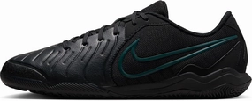 Nike Tiempo Legend 10 Academy Indoor/Court Low-Top Soccer Shoes (DV4341-002, Black/Deep Jungle/Black) Size 10.5