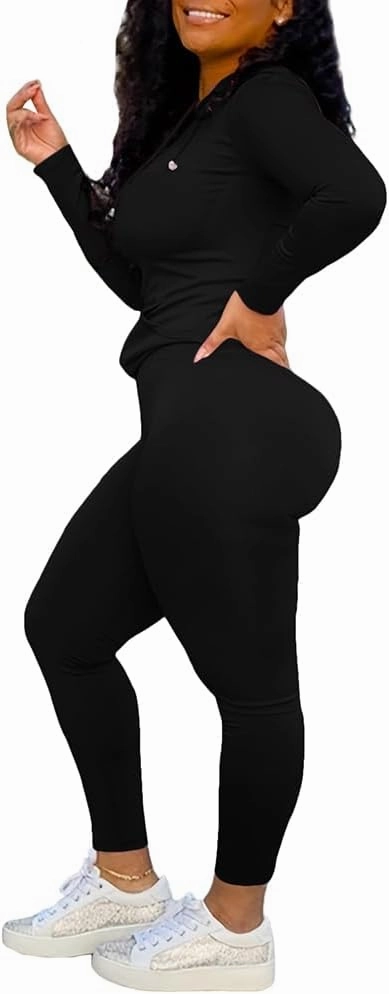 Nimsruc 2 Piece Outfits For Women Sweatsuits Sets Hooded Tracksuit Long Sleeve Pullover Jogger Sweat Pants Set