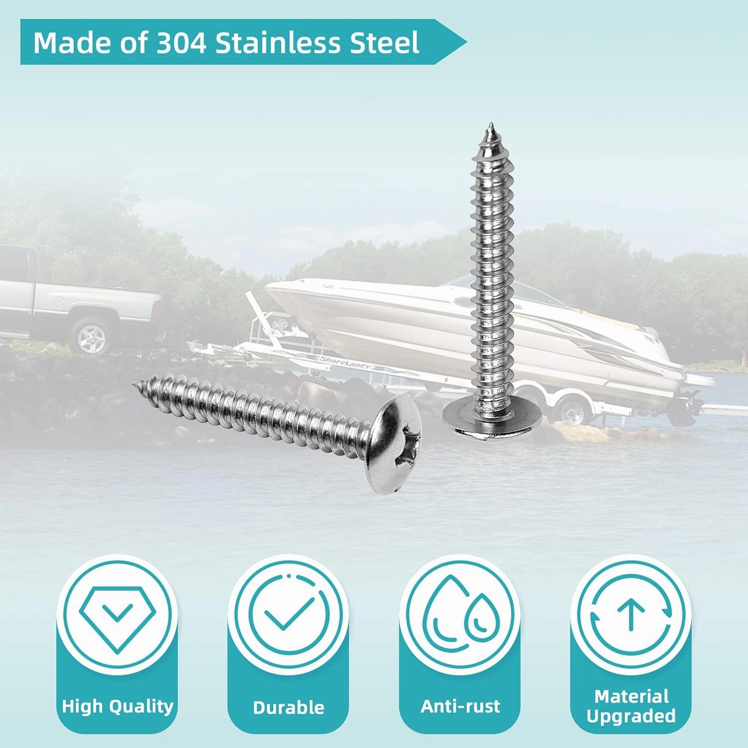 NOVINO Boat Trailer Bunk Slide Pads and Enders for Easier Launching & Loading, 3" x 10" Boat Trailer Bunk Slicks