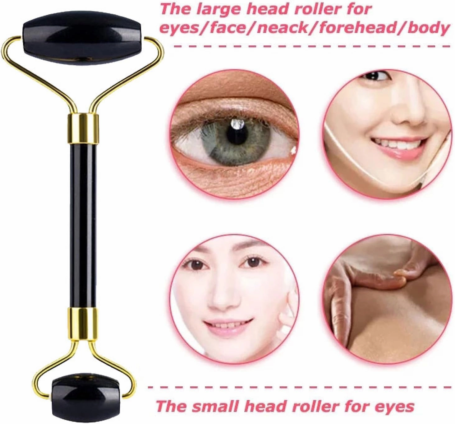 Obsidian Jade Facial Mask Gouache Scraper Roller Massager Set Natural Stone Guasha Cold Jade Mask Beauty Tool,Type 11