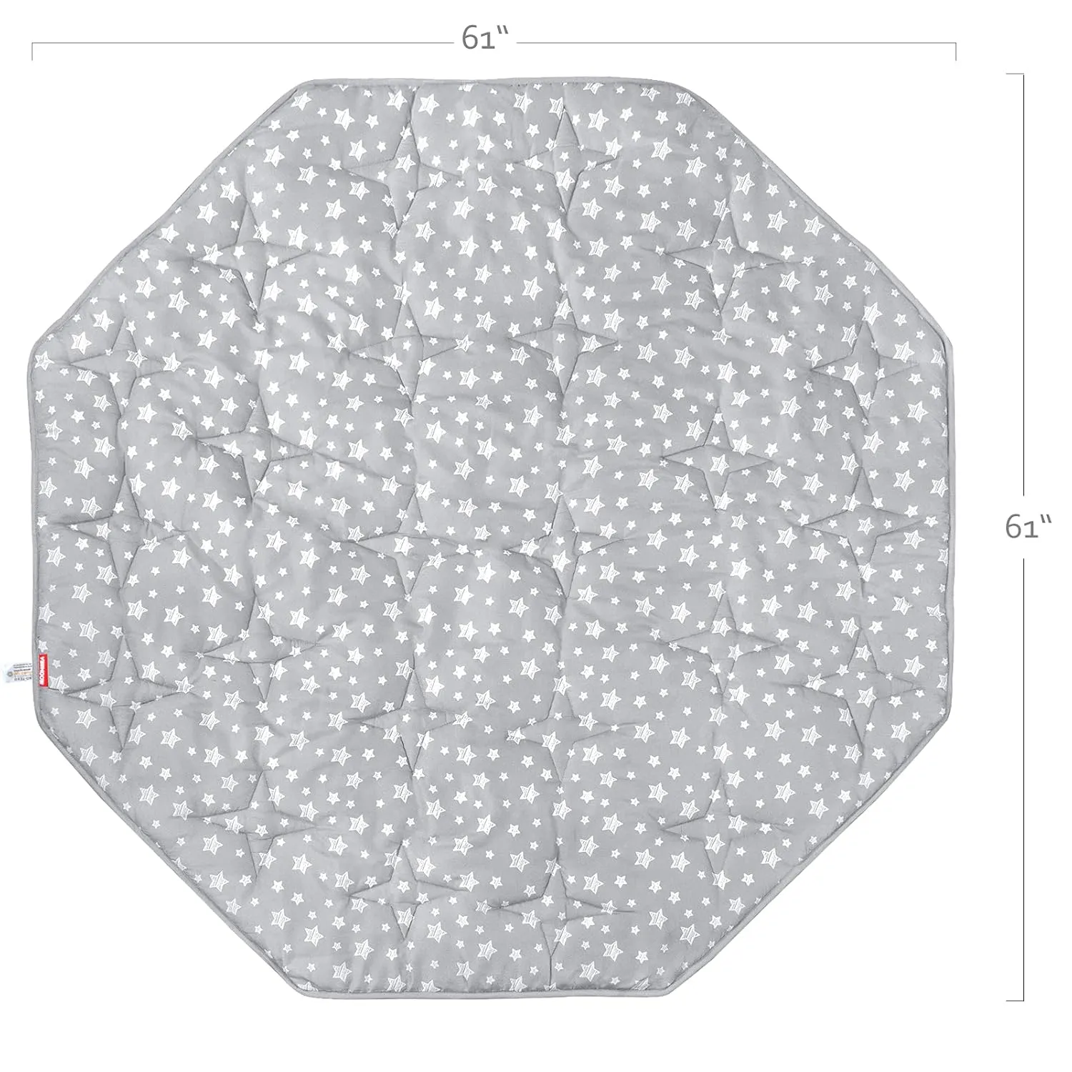 Octagon Playpen Mat Grey, Non Slip 8 Panel Playpen Mattress Mat Fits Regalo Extra Large Play Yard and hiccapop XL 69" Baby Playpen, Grey Star Octagon Playard Pad
