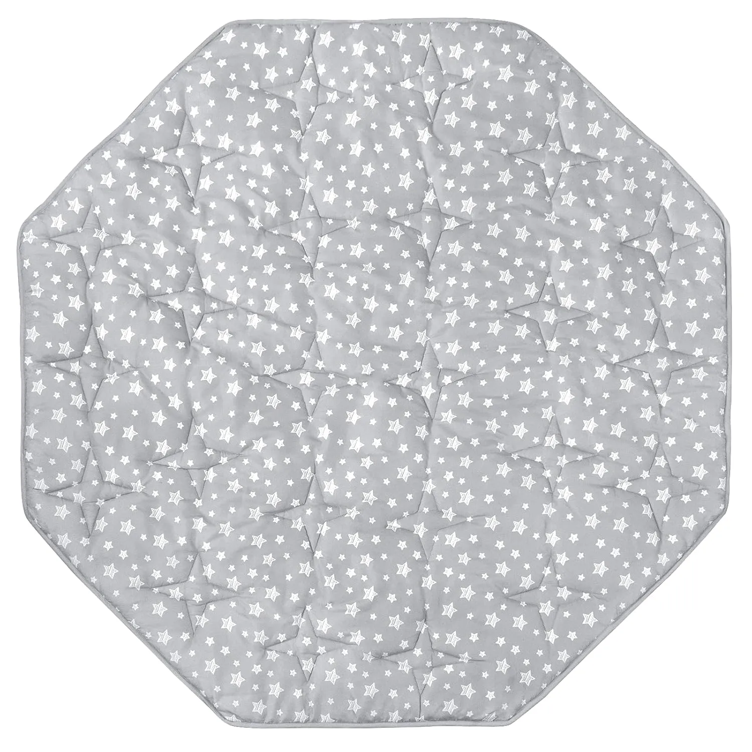 Octagon Playpen Mat Grey, Non Slip 8 Panel Playpen Mattress Mat Fits Regalo Extra Large Play Yard and hiccapop XL 69" Baby Playpen, Grey Star Octagon Playard Pad