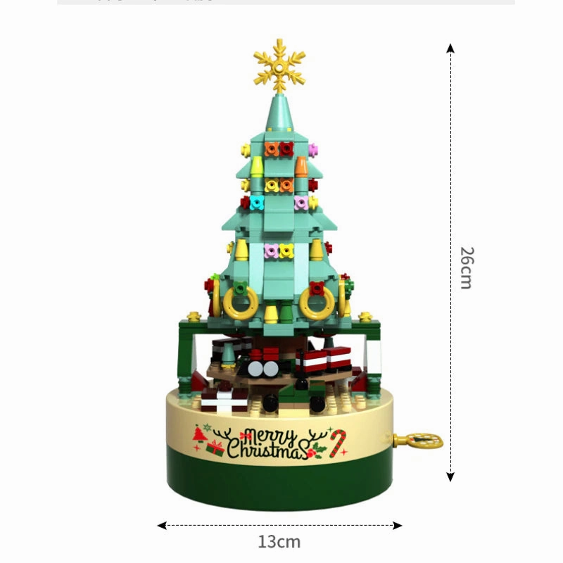 Octagonal Christmas Tree Diy Music Box Kit Building Blocks Music Box Block And Holiday Construction Toy Gift For Kids And Adults