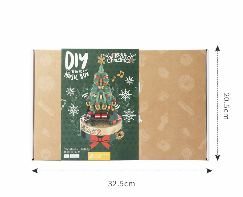 Octagonal Christmas Tree Diy Music Box Kit Building Blocks Music Box Block And Holiday Construction Toy Gift For Kids And Adults