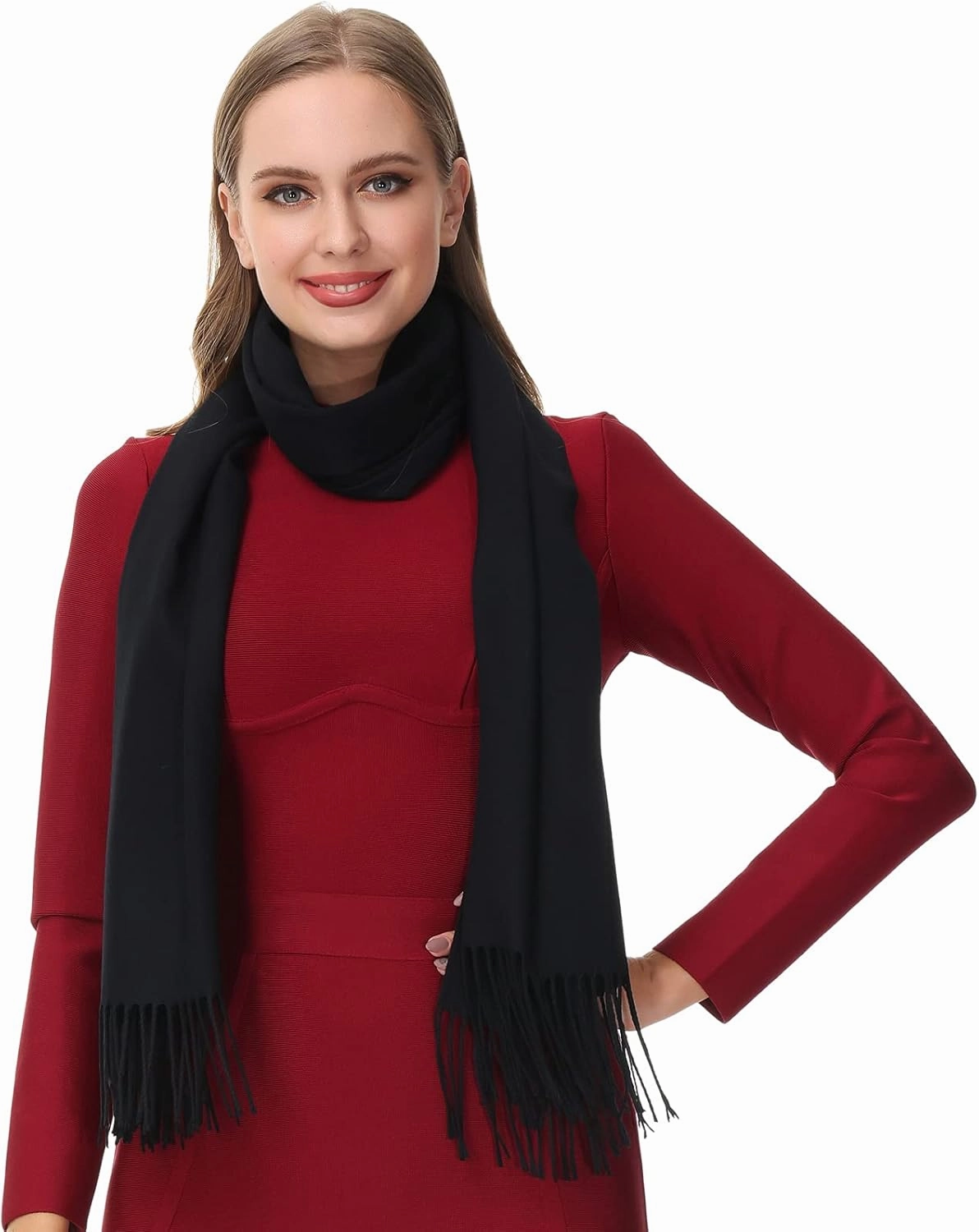 OHAYOMI Womens Pashmina Shawl Wrap Soft Warm Scarf Solid Color Pashmina