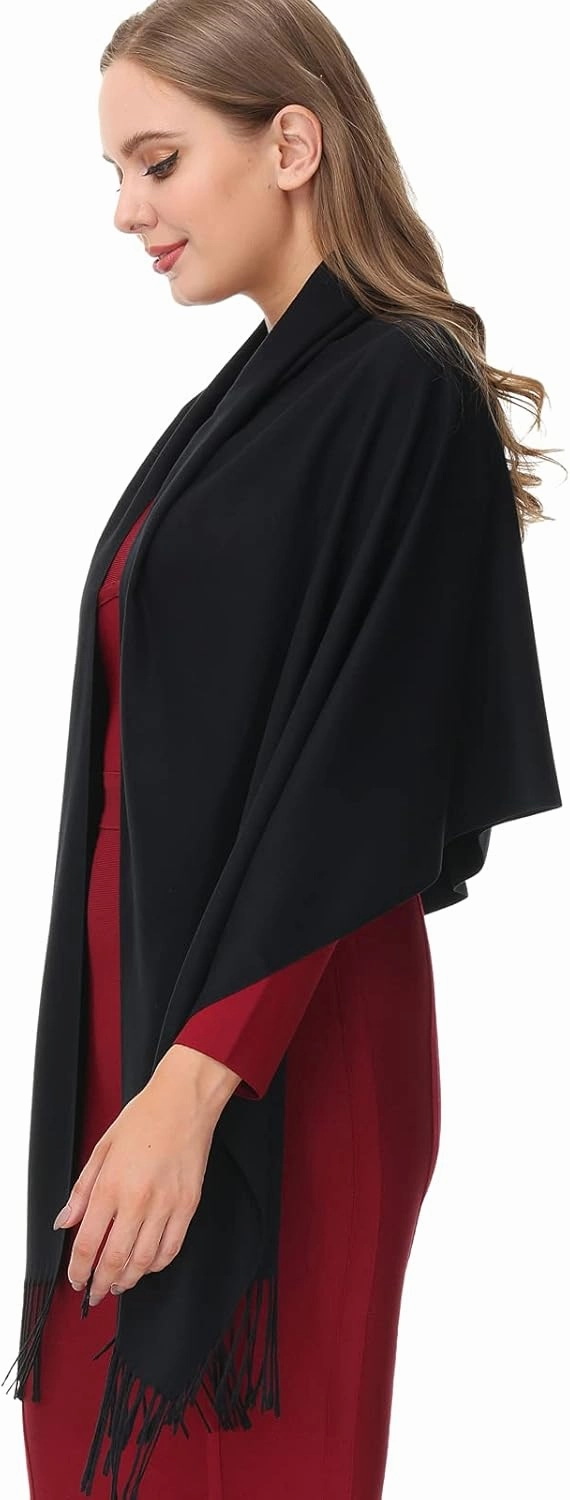 OHAYOMI Womens Pashmina Shawl Wrap Soft Warm Scarf Solid Color Pashmina