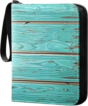 Old-wooden-painted Print Trading Card Protectors Holder Collectible Album for Sports Card Collection Storage 400 pockets Game Card Binder