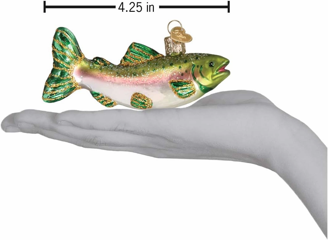 Old World Christmas Fish Collection Glass Blown Ornaments for Christmas Tree Alpine Rainbow Trout