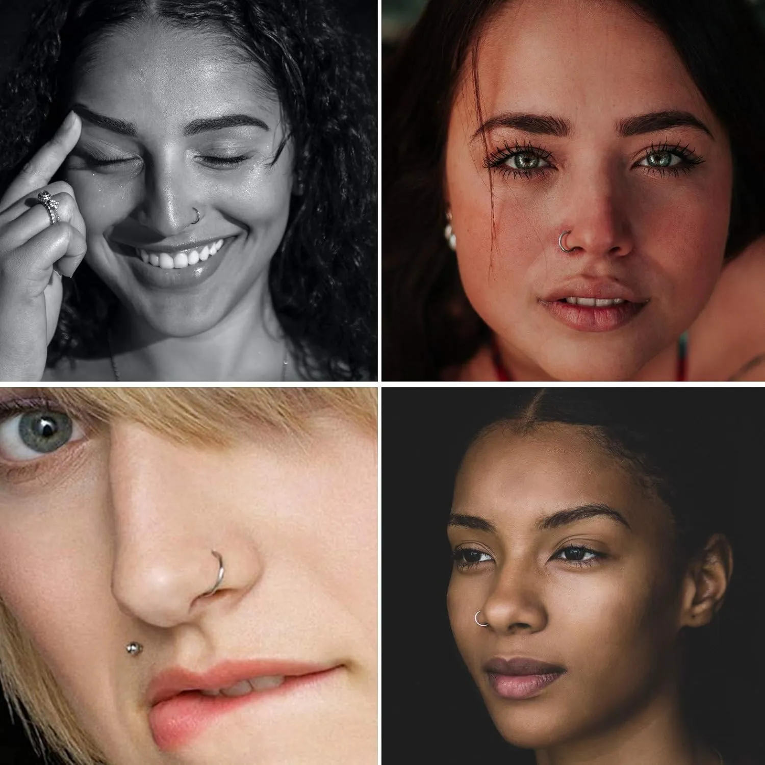 OMAIGAR 3 Boxes 120 Pcs Nose Rings Studs 40 Pcs Nose Rings Hoops, Stainless Steel Nose Piercings Body Jewelry, Ideal Gift with Cute Package