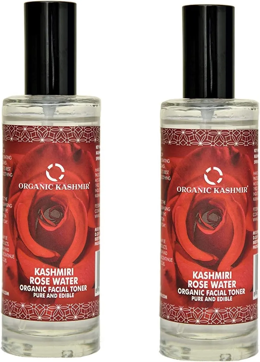 Organic Kashmir Organic Rose Water Gulab Jal - 120 ML - Pack of 2