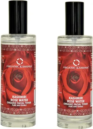 Organic Kashmir Organic Rose Water Gulab Jal - 120 ML - Pack of 2