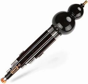 OrientalMusicSanctuary Professional Black Sandalwood Hulusi - Chinese Curcubit Gourd Flute (Key of Bb)