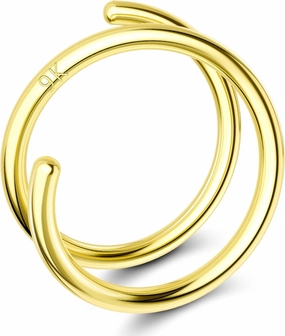 OUFER 18G Nose Rings, 9K Solid Gold Nose Rings Hoops, Double Hoop Nose Ring, Nostril Piercing Jewelry, Nose Piercing Jewelry For Women
