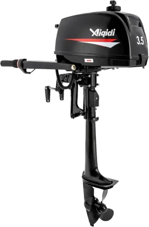 Outboard Motor 2 Stroke 6HP Gasoline Outboard Heavy Duty Fishing Boat Engine CDI Ignition System W/Tool Bag for Rubber Boats, Inflatable Boats, Sailbo