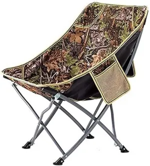 Outdoor Folding Chair Camp Chair Outdoor Portable Fishing Stools Garden Moon Recliner for Hiking Beach Picnic BBQ Folding (Color : Brown) (Brown)