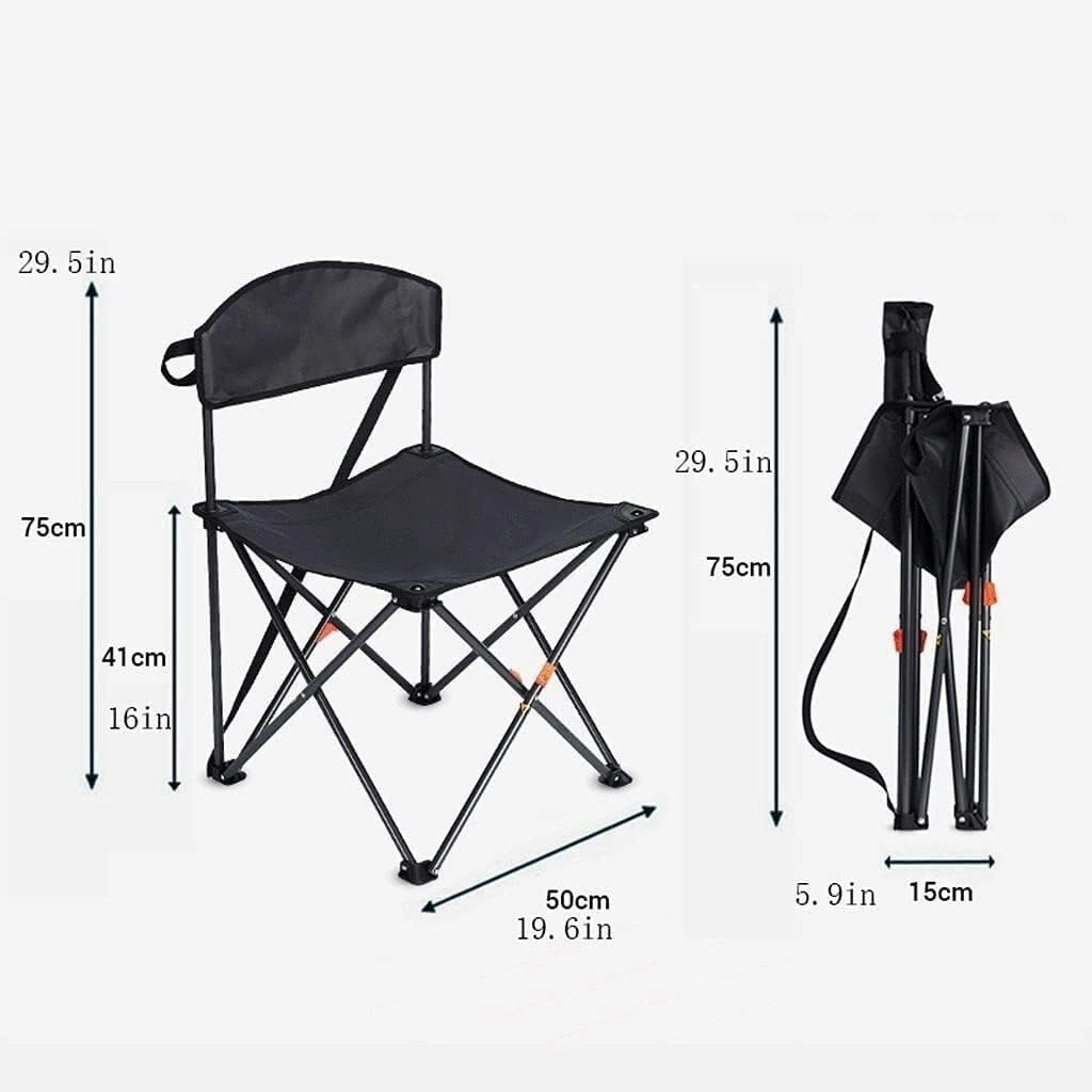 Outdoor Camp Chairs, Folding Backrest Chair Lightweight Portable Small Stool Padded Seat for Camping Garden Trips Lawn Chairs Adults(C)