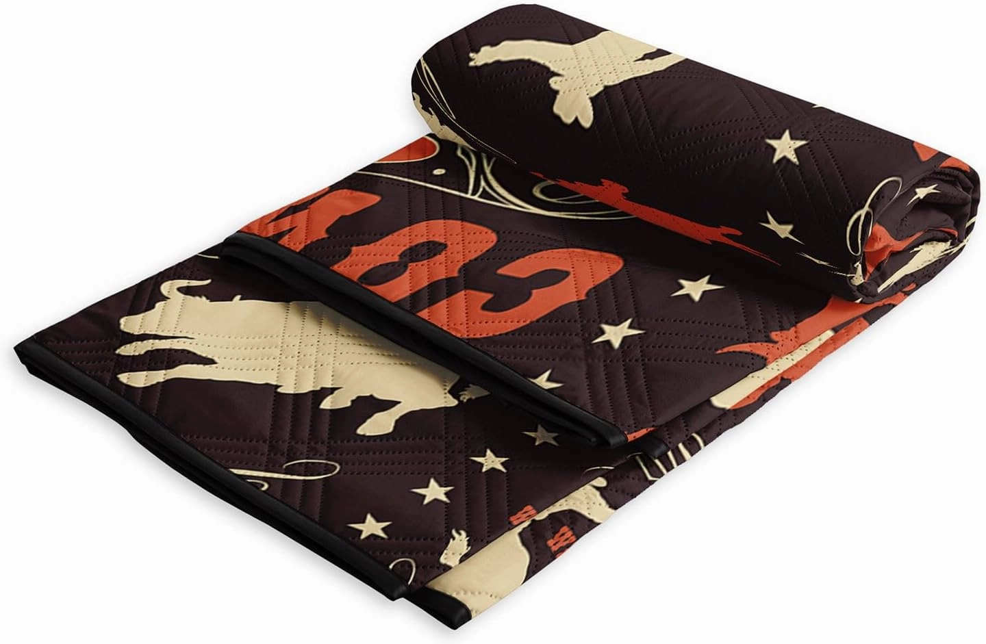 Outdoor Picnic Blanket,Portable Sandproof Waterproof Picnic Mat,West Cowboys Printed Camping Beach Mat for Sand and Wet Grass Hiking (West Cowboys S)