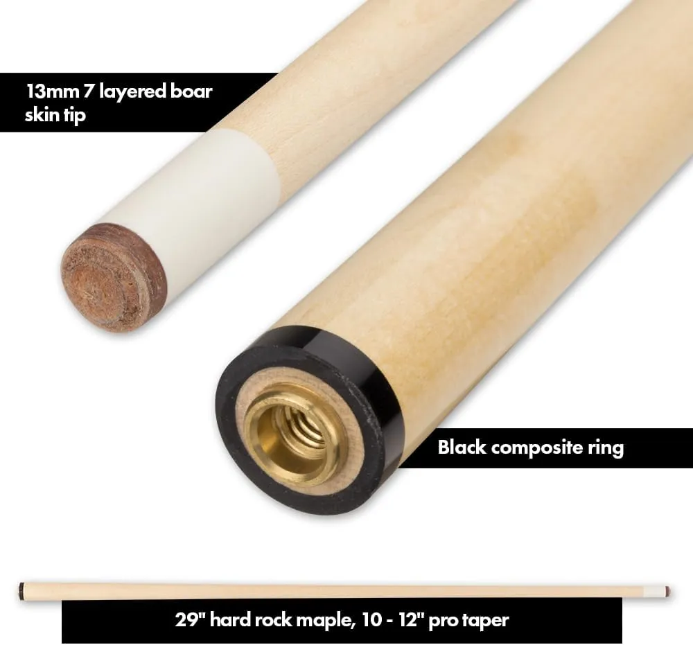 OUTLAW OL50 Thunder Pool Cue - Zebrawood with Black Flames and Reaper Design