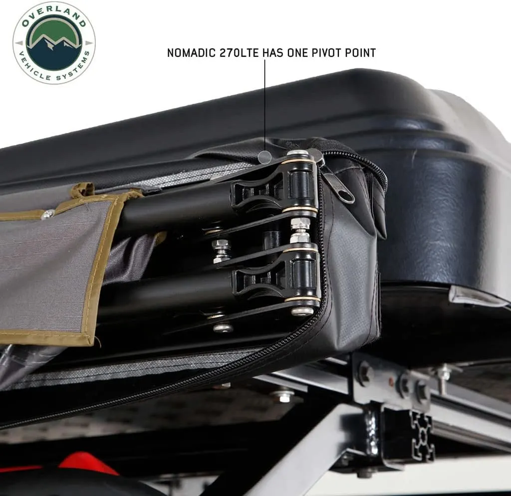 Overland Vehicle Systems HD Nomadic 270 LTE Drivers Side Awning | Dark Gray | Includes Black Travel Cover | 19679907