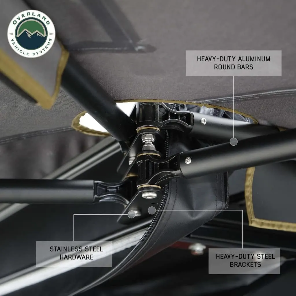 Overland Vehicle Systems HD Nomadic 270 LTE Drivers Side Awning | Dark Gray | Includes Black Travel Cover | 19679907