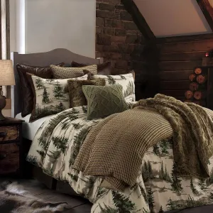 Paseo Road Cabin Bedding Joshua 3 Piece Lodge Comforter Set with Pillow Shams, Queen Forest Woods Bedding, Pine Trees Comforter Set, Woodland Nature Western Rustic Bed Set