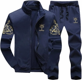 PASOK Men's Casual Tracksuit Full Zip Running Jogging Athletic Sports Jacket and Pants Set
