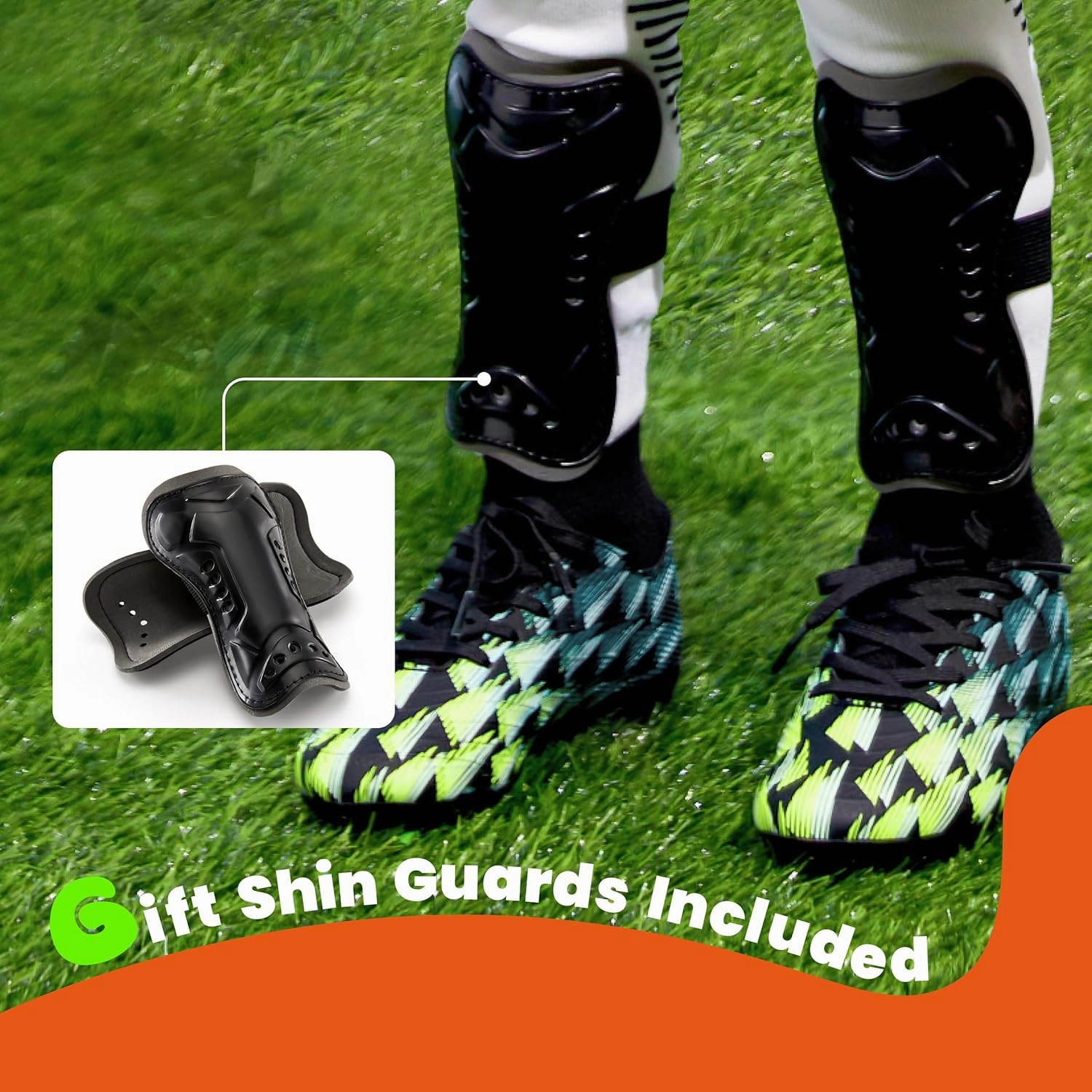 PATPAT Kids Soccer Cleats – High Top Outdoor Firm Ground and Turf Football Training Shoes for Little Big Boys and Girls, Sizes 10-6