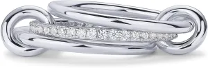 PAVOI 14K Gold Plated Interlocked Stackable Rings for Women - Statement Mixed Metals Multi Ring Stack - Cubic Zirconia Two-Toned Connected Bands Stacking Jewelry