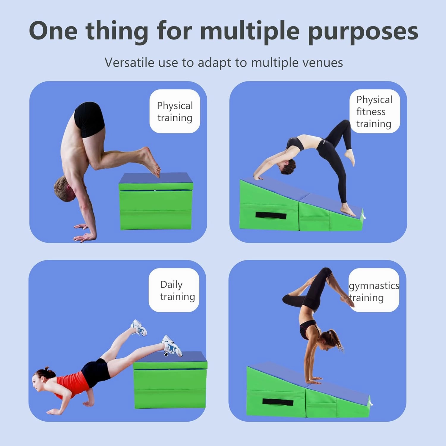 PayLessHere Gymnastics Tumbling Mats Incline Tumbling Mat Folding Gymnastic Tumbling Mat 48"x24"/34"x24" lnch Indoor/Outdoor Exercise Mat Home Gym Yoga Mat with Handle