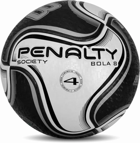 PENALTY 8X Soccer Ball – Size 4 | Durable PU Construction, Precision Stitching, Enhanced Grip, Optimal Bounce, All-Weather Performance (Turf Soccer, Black & White)