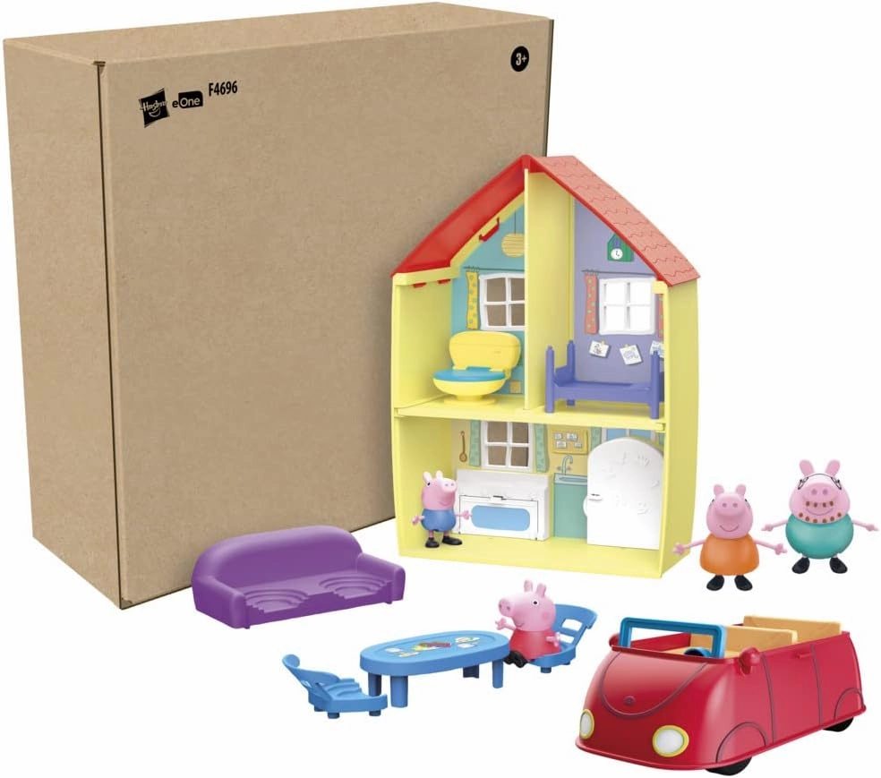 Peppa Pig Toys Peppa's Family Home Combo, House Playset with 4 Figures and Car, Preschool Toys for 3 Year Old Girls and Boys and Up (Amazon Exclusive)