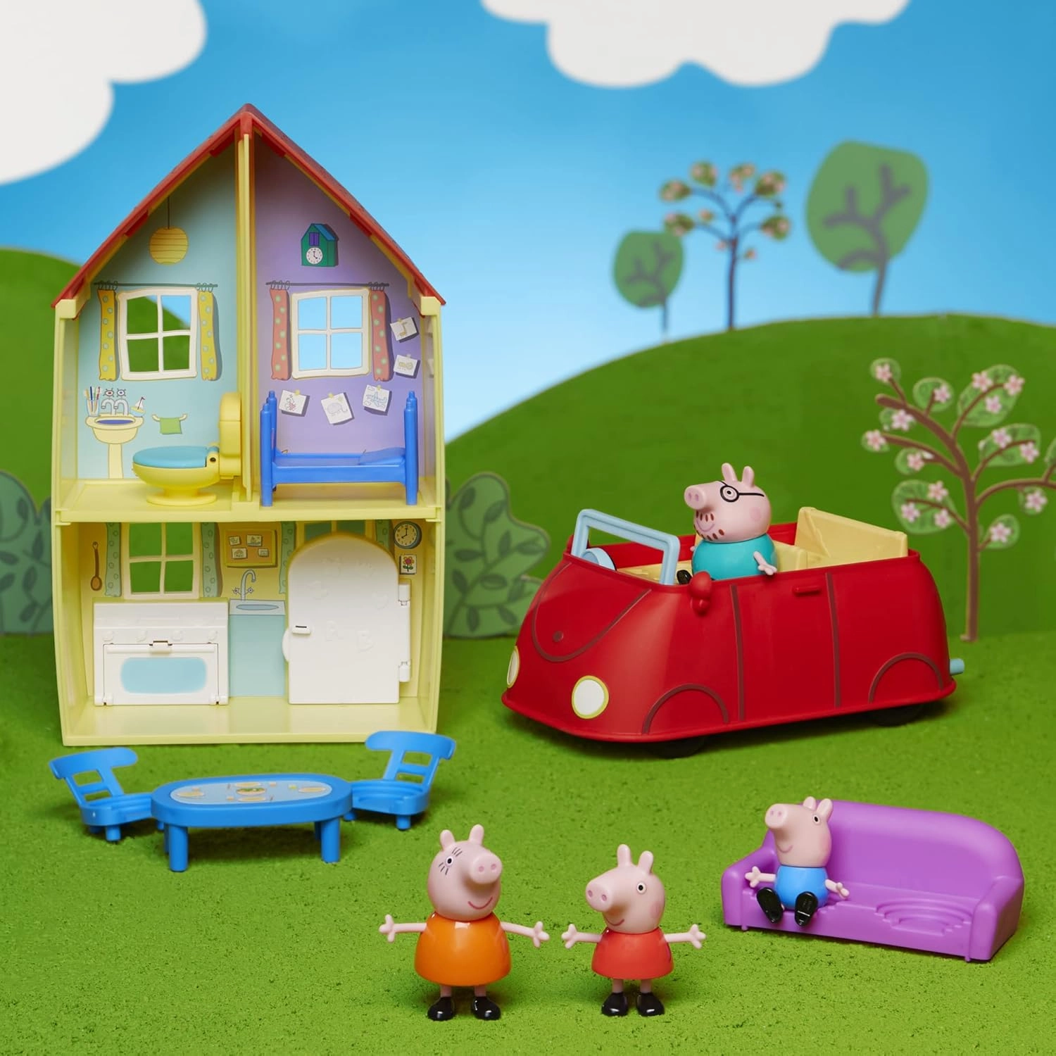 Peppa Pig Toys Peppa's Family Home Combo, House Playset with 4 Figures and Car, Preschool Toys for 3 Year Old Girls and Boys and Up (Amazon Exclusive)