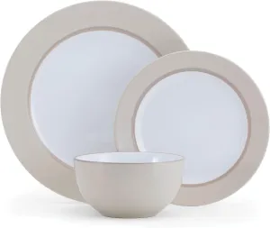 Pfaltzgraff Grayson Taupe 12 Piece Dinnerware Set, Service for 4