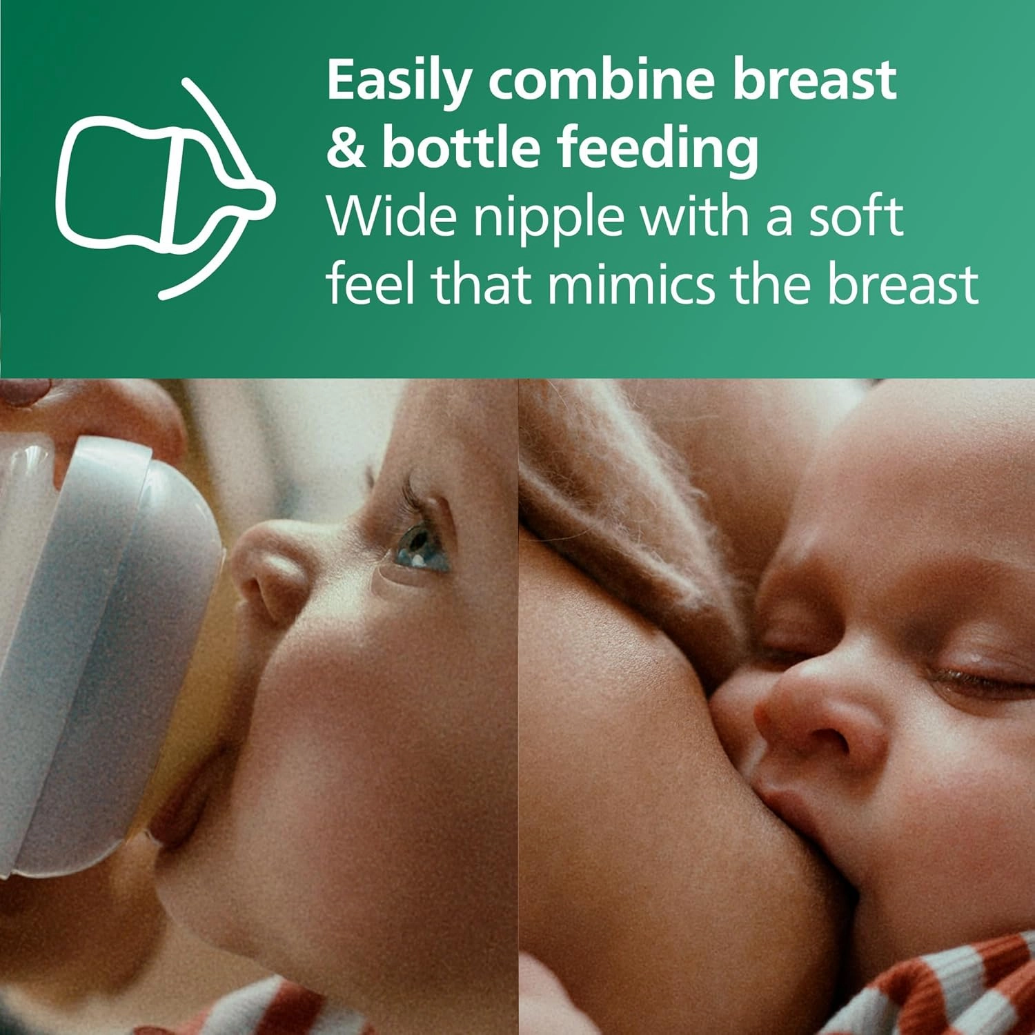 Philips Avent Natural Newborn Glass Gift Set, Baby Bottles with Natural Response Nipples, 3X 4oz (Slow Flow, Flow 2) and 2X 8oz (Medium Flow, Flow 3), 2X Silicone Sleeves, SCD858/01