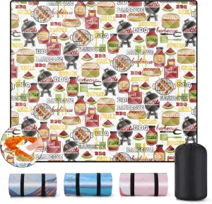 Picnic Blankets Waterproof Sandproof 60x80 Outdoor Portable Lightweight Extra Large Family Beach Blanket Camp Mat for Travel Foldable Outside Lawn Camping Mats for Grass