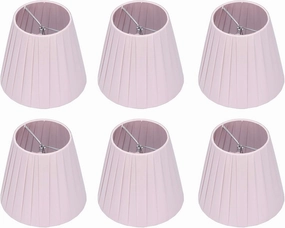 Pink Chandelier Lamp Shades set of 6, Cloth Lamp Shades for Table Lamps Floor Lamps Wall Lamp Clip On Bell Cover Shades Modern Simple Decoration for A, B, C, F, P bulbs