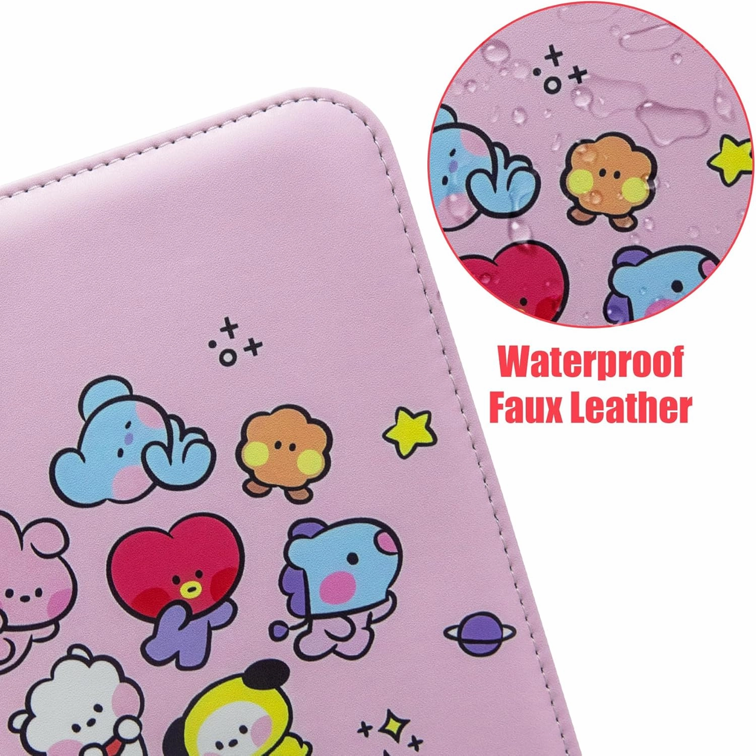 Pink Kpop Photocard Binder for BTS Lomo Cards,4 Pocket with 60 Sleeves up to 480 Cards Pink Cute Photo Album for Fans Boys and Girls