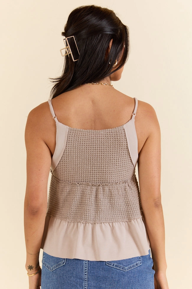 Plain and Simple Tan Knit Tank
