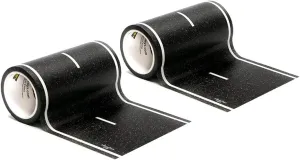 PlayTape Road Tape for Toy Cars - Sticks to Flat Surfaces; No Residue; 2-Pack of 30 ft. x 4 in. Asphalt Road