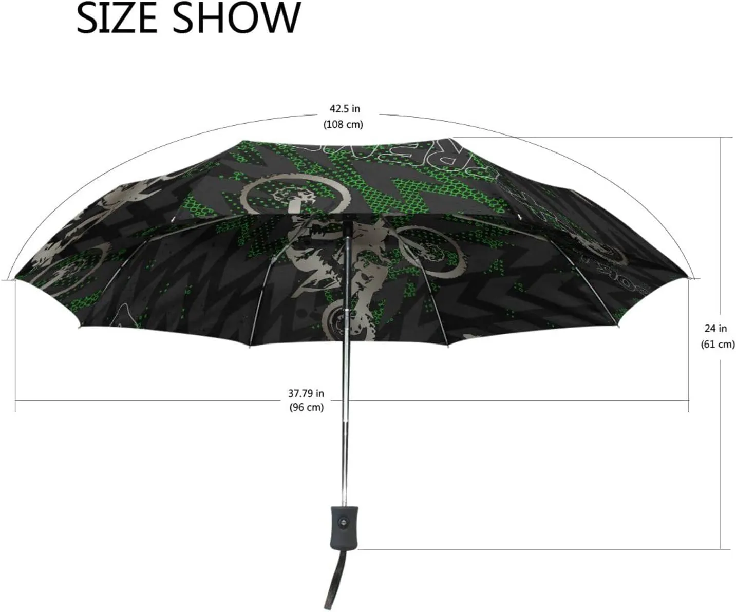 Poeticcity Automatic Folding Umbrella, Auto Open/Close 3 Folds Parasol, Compact Windproof Strong Umbrellas for Travel Sun & Rain