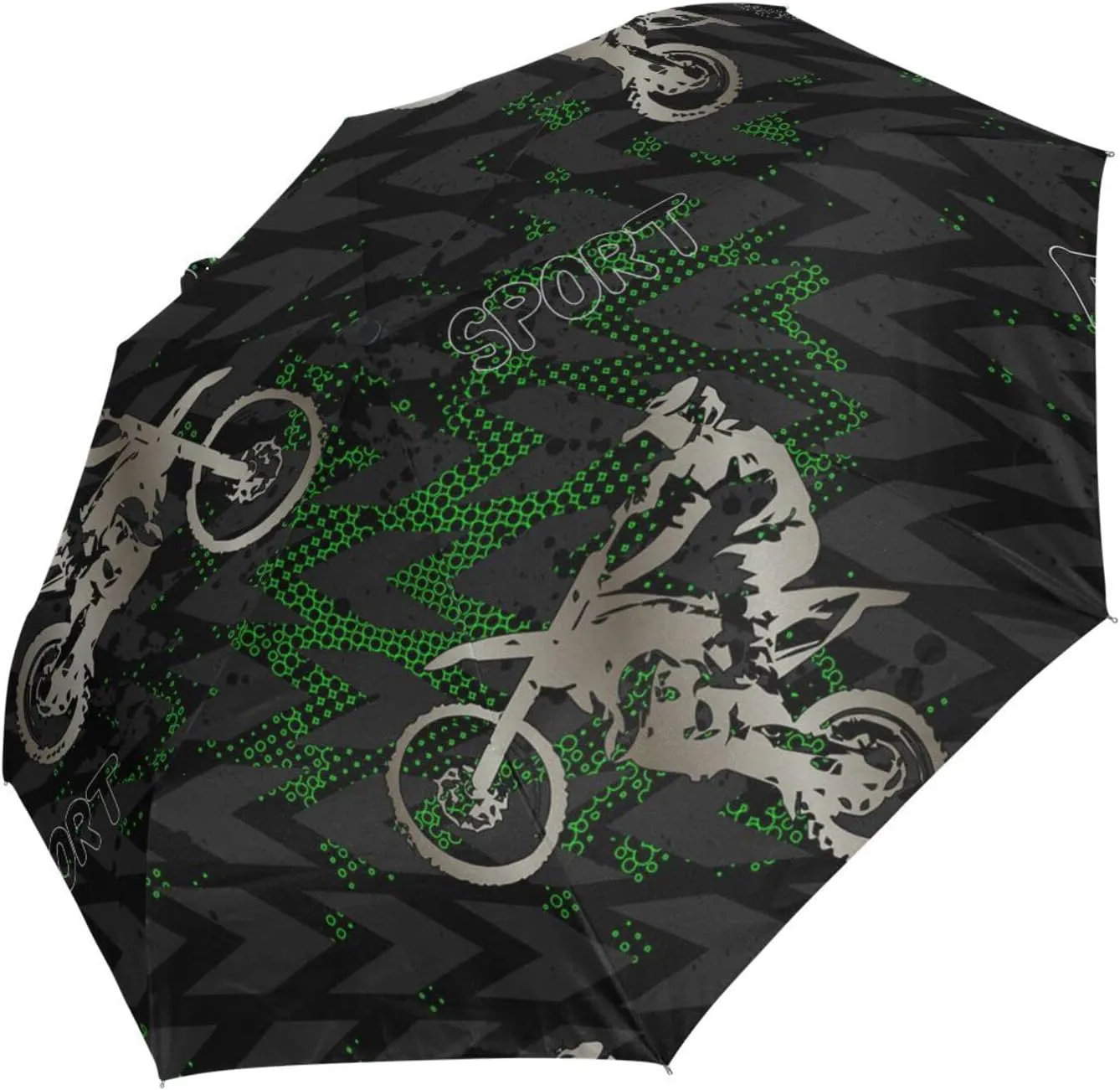 Poeticcity Automatic Folding Umbrella, Auto Open/Close 3 Folds Parasol, Compact Windproof Strong Umbrellas for Travel Sun & Rain