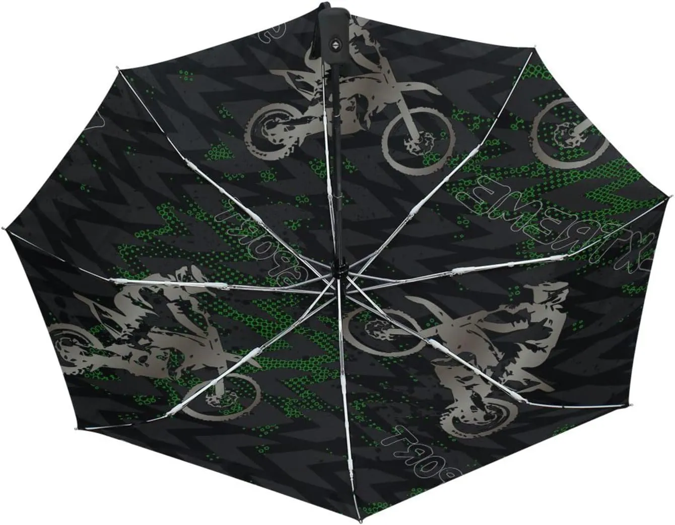 Poeticcity Automatic Folding Umbrella, Auto Open/Close 3 Folds Parasol, Compact Windproof Strong Umbrellas for Travel Sun & Rain