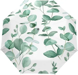 Poeticcity Automatic Folding Umbrella, Auto Open/Close 3 Folds Parasol, Compact Windproof Strong Umbrellas for Travel Sun & Rain
