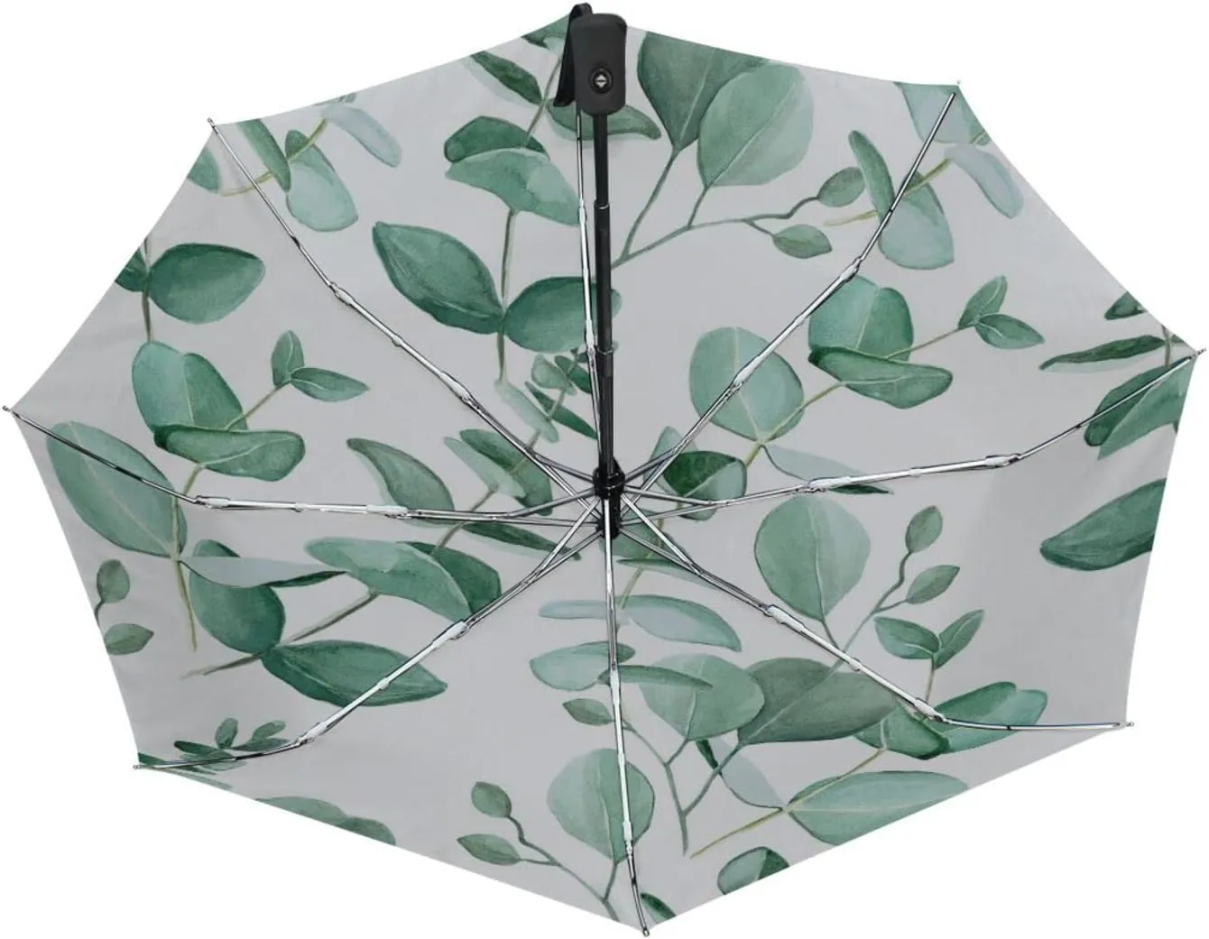 Poeticcity Automatic Folding Umbrella, Auto Open/Close 3 Folds Parasol, Compact Windproof Strong Umbrellas for Travel Sun & Rain