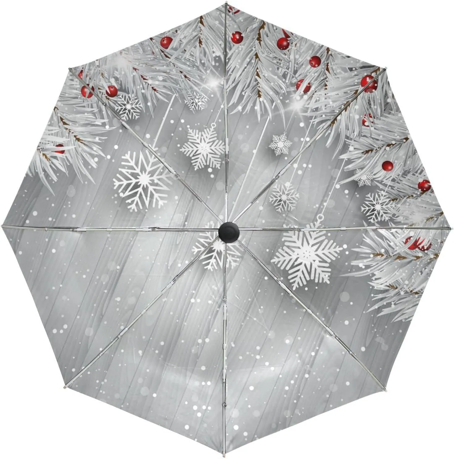 Poeticcity Automatic Folding UPF 50  Anti-UV Rain Umbrella, Auto Open/Close 3 Folds Sun Parasol Canopy Windproof Compact Travel Umbrella