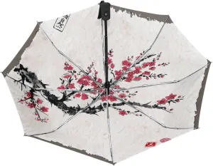 Poeticcity Automatic Folding UPF 50  Anti-UV Rain Umbrella, Auto Open/Close 3 Folds Sun Parasol Canopy Windproof Compact Travel Umbrella
