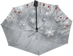 Poeticcity Automatic Folding UPF 50  Anti-UV Rain Umbrella, Auto Open/Close 3 Folds Sun Parasol Canopy Windproof Compact Travel Umbrella